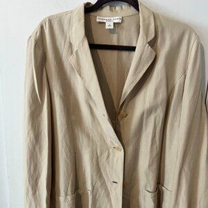 JOSEPHINE CHAUS SILK/LINEN LIGHT TAN BLAZER SZ 12